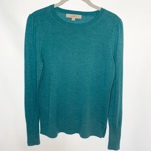 Loft Teal Pullover Crewneck Sweater